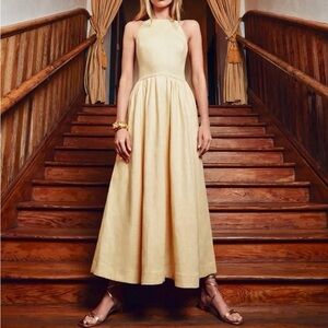 NWT Reformation Percy Linen Dress in Parmesan